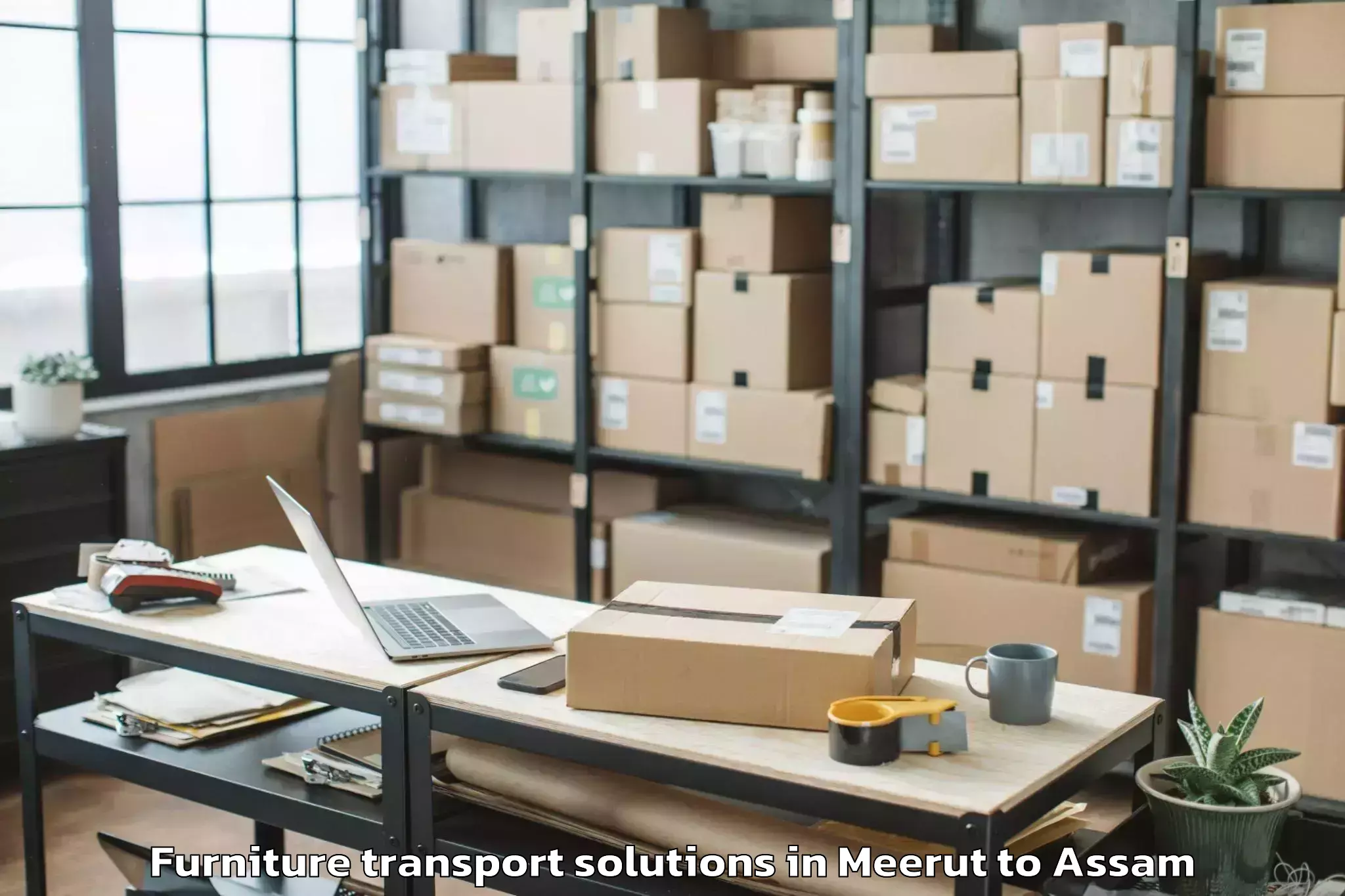 Trusted Meerut to North Guwahati Pt Furniture Transport Solutions